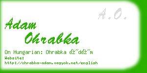 adam ohrabka business card